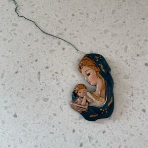 Vintage Madonna and Child Religious Ornament
